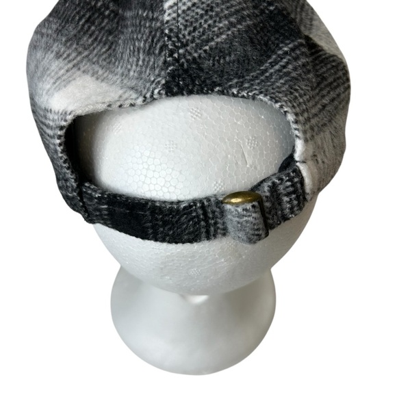 GAP Unisex One Size Black White Plaid Poly Wool Blend‎ Adjustable Baseball Cap. - Picture 3 of 8
